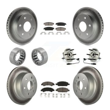 Front Rear Hub Bearing Coated Disc Brake Rotor & Pads Shoe Kit (10Pc) For GMC Sierra 1500 KBB-121717