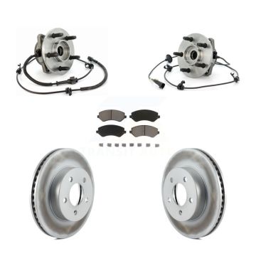 Front Hub Bearing Assembly Coated Disc Brake Rotors And Ceramic Pads Kit For Jeep Liberty KBB-121753