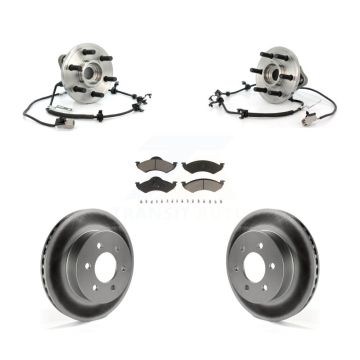 Front Hub Bearing Coat Brake Rotor Pads Kit For Dodge Dakota Durango 4WD with 4-Wheel ABS KBB-121761