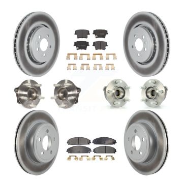 Front Rear Hub Bearing Coated Brake Rotor Pads Kit (10Pc) For Dodge Charger AWD with 3.6L KBB-121765