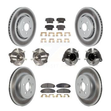 Front Rear Hub Bearing Coated Brake Rotor Pads Kit (10Pc) For Dodge Charger RWD with 5.7L KBB-121766