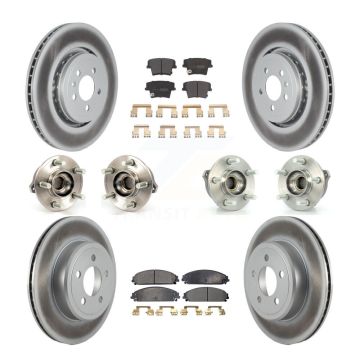 Front Rear Hub Bearing Coat Brake Rotor Pad Kit (10Pc) For 14 Dodge Charger AWD with 3.6L KBB-121769