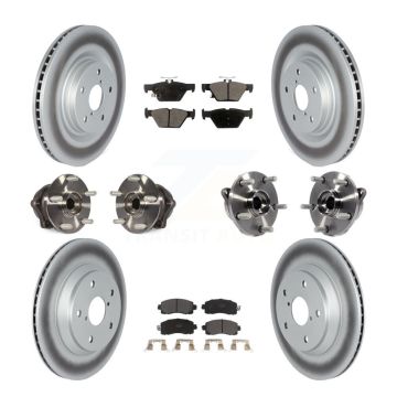 Front Rear Hub Bearings Coated Disc Brake Rotors And Pads Kit (10Pc) For Subaru Forester KBB-121775