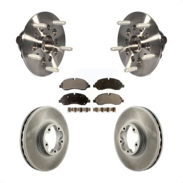 Front Hub Bearing Assembly Coated Disc Brake Rotors And Pads Kit For Ford Transit-350 HD KBB-121794
