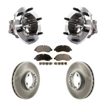 Front Hub Bearing Coat Brake Rotor Pads Kit For Ford Transit-350 HD With Dual Rear Wheels KBB-121795