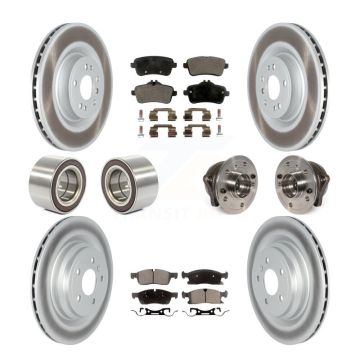 Front Rear Hub Bearing Coated Brake Rotor & Pads Shoe Kit (10Pc) For Mercedes-Benz GLE400 KBB-121805
