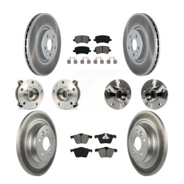 Front Rear Hub Bearing Coated Disc Brake Rotor Pad Kit (10Pc) For 2013-2014 Volvo S60 AWD KBB-121815