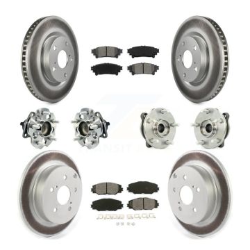 Front Rear Hub Bearing Coated Disc Brake Rotor Pads Kit (10Pc) For 2016-2020 Toyota Mirai KBB-121816