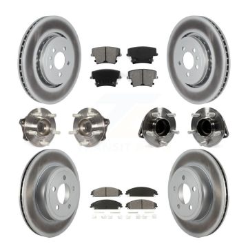 Front Rear Hub Bearing Coated Brake Rotor Pads Kit (10Pc) For Dodge Charger RWD with 5.7L KBB-121822