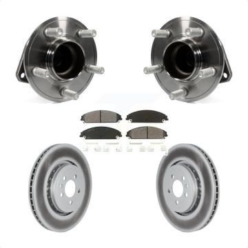 Front Hub Bearing Coated Brake Rotor & Pads Kit For 2015-2018 Dodge Charger RWD with 5.7L KBB-121835