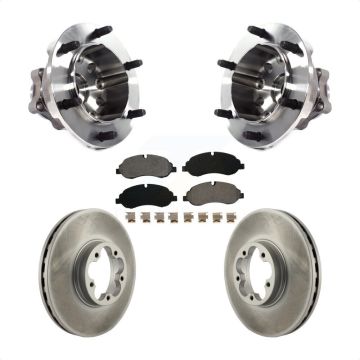 Front Hub Bearing Coat Brake Rotor Pads Kit For Ford Transit-350 HD With Dual Rear Wheels KBB-121836