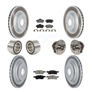 Front Rear Hub Bearing Coated Brake Rotor & Pads Shoe Kit (10Pc) For Mercedes-Benz GLE400 KBB-121846