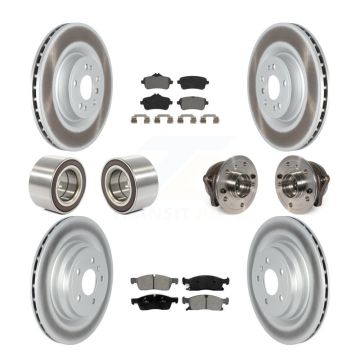 Front Rear Hub Bearing Coated Brake Rotor & Pads Shoe Kit (10Pc) For Mercedes-Benz GLE400 KBB-121847
