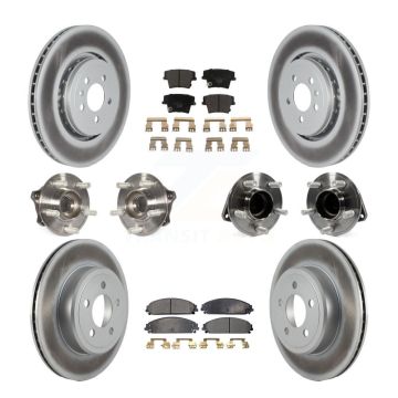 Front Rear Hub Bearing Coated Brake Rotor Pads Kit (10Pc) For Dodge Charger RWD with 5.7L KBB-121855