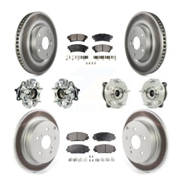 Front Rear Hub Bearing Coated Disc Brake Rotor Pads Kit (10Pc) For 2016-2020 Toyota Mirai KBB-121860
