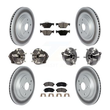 Front Rear Hub Bearings Coated Disc Brake Rotors And Pads Kit (10Pc) For Subaru Forester KBB-121868