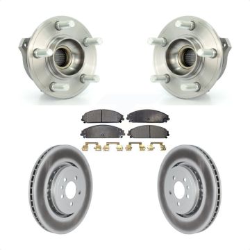 Front Hub Bearing Assembly Coated Disc Brake Rotor And Ceramic Pads Kit For Dodge Charger KBB-121878