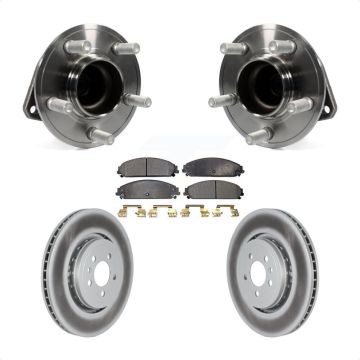 Front Hub Bearing Coated Brake Rotor & Pads Kit For 2015-2018 Dodge Charger RWD with 5.7L KBB-121879