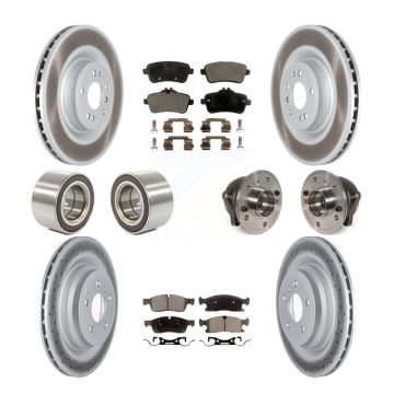 Front Rear Hub Bearing Coated Brake Rotor & Pads Shoe Kit (10Pc) For Mercedes-Benz GLE400 KBB-121888