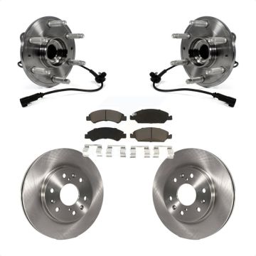 Front Hub Bearing Brake Rotor Pad Kit For GMC Sierra 1500 Chevrolet Silverado Cadillac XL KBB-121925