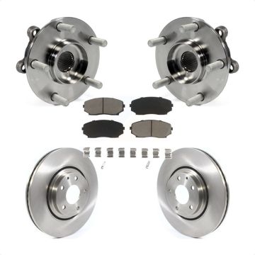 Front Hub Bearing Assembly Disc Brake Rotor Pad Kit For 2019-2023 Mazda CX-5 Turbocharged KBB-121926