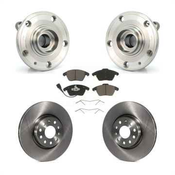Front Hub Bearing Brake Rotor Pads Kit For Volkswagen Jetta Beetle Audi GTI Eos Passat CC KBB-121932