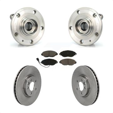 Front Hub Bearing Assembly Disc Brake Rotors And Ceramic Pads Kit For Volkswagen CC AWD KBB-121933