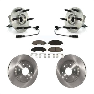 Front Hub Bearing Brake Rotor & Pad Kit For Chevrolet GMC Sierra 1500 Silverado Avalanche KBB-121953