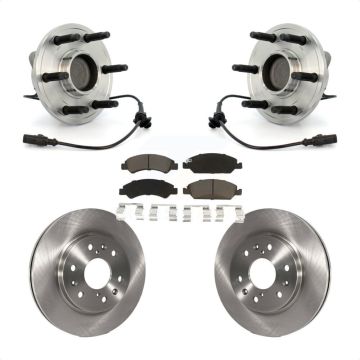 Front Hub Bearing Brake Rotor & Pad Kit For Chevrolet GMC Sierra 1500 Silverado Avalanche KBB-121954