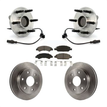 Front Hub Bearing Brake Rotor Pads Kit For 2007 GMC Sierra 1500 RWD with Disc rear brakes KBB-121969