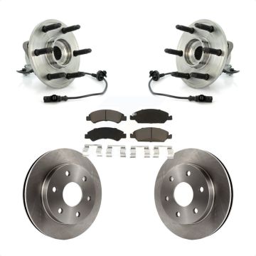 Front Hub Bearing Brake Rotor & Pad Kit For GMC Sierra 1500 AWD 4WD with Disc rear brakes KBB-121970
