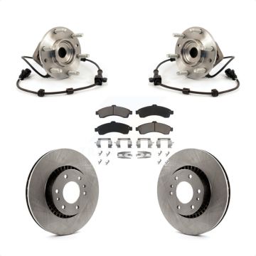 Front Hub Bearing Brake Rotor Pads Kit For Chevrolet GMC Trailblazer Envoy XL EXT SSR XUV KBB-121975