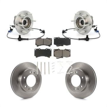 Front Hub Bearing Assembly Disc Brake Rotors And Ceramic Pads Kit For 2006-2008 Hummer H3 KBB-121977