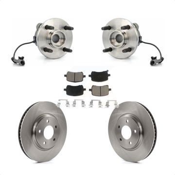 Front Hub Bearing Brake Rotor Pads Kit For 04-07 Saturn Ion Supercharged with 4-Wheel ABS KBB-121992