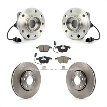 Front Hub Bearing Brake Rotor Pads Kit For 2010 Saab 9-3X With 302mm Diameter KBB-122001
