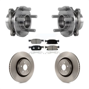 Front Hub Bearing Assembly Brake Rotor & Pads Kit For Ford Fusion Lincoln MKZ Continental KBB-122016