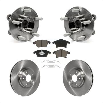 Front Hub Bearing Assembly Disc Brake Rotors And Pads Kit For Ford Fusion Lincoln MKZ KBB-122017