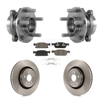 Front Hub Bearing Assembly Disc Brake Rotor & Pads Kit For Ford Edge Lincoln Nautilus MKX KBB-122020