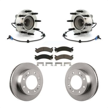 Front Hub Bearing Brake Rotor And Pad Kit For 2009-2015 Chevrolet Express 4500 GMC Savana KBB-122034