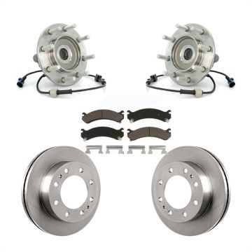 Front Hub Bearing Brake Rotor Pad Kit For Chevrolet GMC Sierra 3500 Silverado Classic RWD KBB-122035