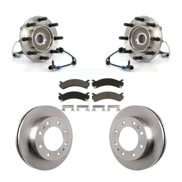 Front Hub Bearing Brake Rotor Pad Kit For GMC Sierra 3500 Chevrolet Silverado Classic 4WD KBB-122036