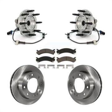 Front Hub Bearing Brake Rotor Pads Kit For GMC Chevrolet Sierra 2500 HD Silverado Classic KBB-122038