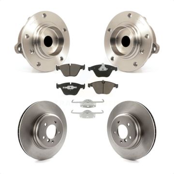 Front Hub Bearing Assembly Disc Brake Rotor And Pad Kit For BMW 650i 645Ci 550i 545i 535i KBB-122045