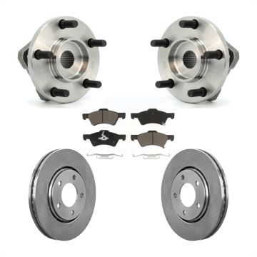 Front Hub Bearing Assembly Disc Brake Rotor & Pads Kit For Dodge Caravan Chrysler Voyager KBB-122048