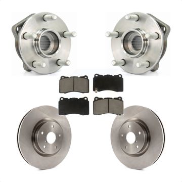 Front Hub Bearing Assembly Disc Brake Rotor And Pads Kit For 2014 Subaru WRX Limited Base KBB-122051