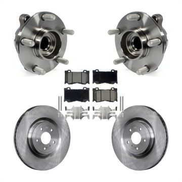 Front Hub Bearing Brake Rotor Pad Kit For INFINITI Q50 G37 Nissan 370Z Q60 M37 Z QX70 Q70 KBB-122054
