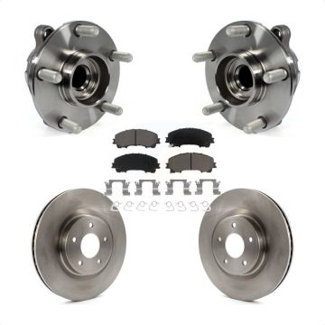 Front Hub Bearing Assembly Disc Brake Rotors And Pads Kit For INFINITI Q50 QX50 Q60 RWD KBB-122057