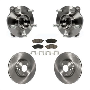 Front Hub Bearing Brake Rotor & Pads Kit For INFINITI G37 EX35 G35 QX50 QX70 M35 EX37 M37 KBB-122059
