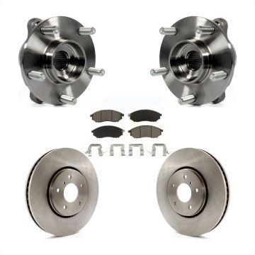 Front Hub Bearing Assembly Disc Brake Rotors And Pads Kit For INFINITI FX35 FX37 FX45 KBB-122060