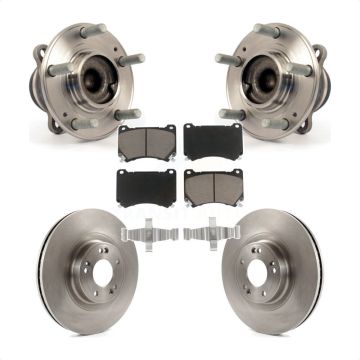 Front Hub Bearing Assembly Disc Brake Rotors And Ceramic Pads Kit For Hyundai Genesis KBB-122065